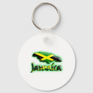 Jamaika mit Flaggentitel Schlüsselanhänger