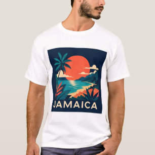 Jamaika moderne geometrische Reise Art T-Shirt