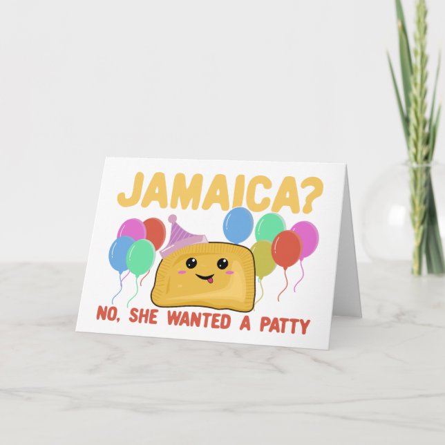 Jamaika? Nein, sie Wollte eine Patty - Funny Jamai Karte (Vorderseite)