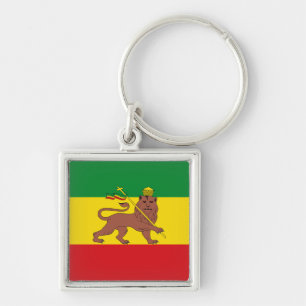 Jamaika Rasta-Flagge - hAILE sELASSIE I - Rasta Li Schlüsselanhänger