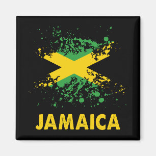 Jamaika Retro-Aquarellbild Jamaika-Flagge Magnet