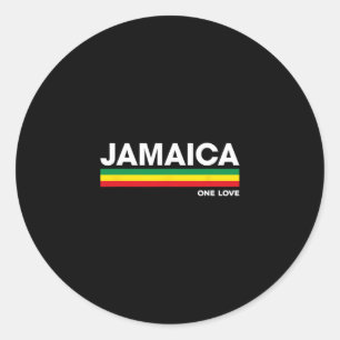 Jamaika Retro Reggae Farbbalken Jamaikanischer Url Runder Aufkleber