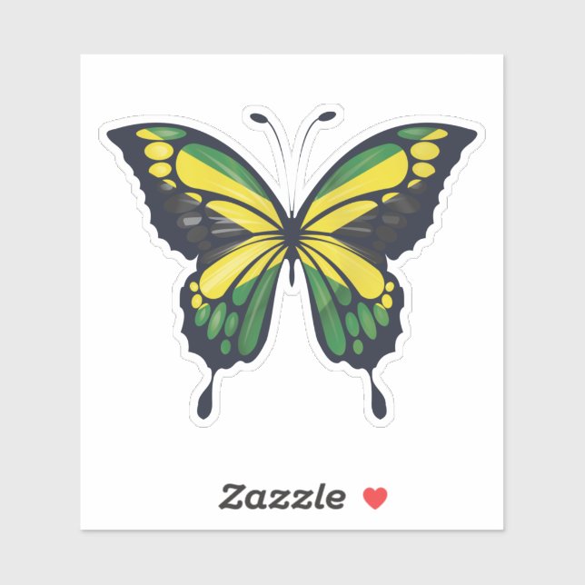 Jamaika-Rippfahne Aufkleber (Blatt)