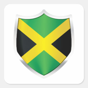Jamaika-Silberschildflagge Quadratischer Aufkleber