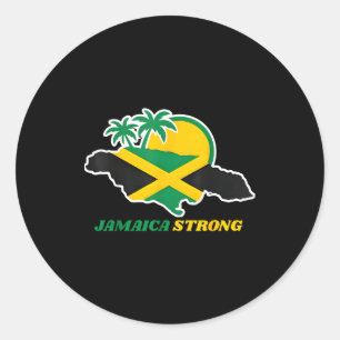 Jamaika Stark Ich Liebe Jamaikaanische Flagge Herz Runder Aufkleber