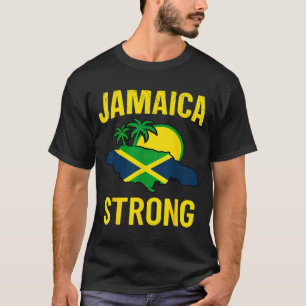Jamaika Stark Ich Liebe Jamaikaanische Flagge Herz T-Shirt