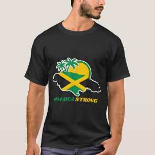 Jamaika Stark Ich Liebe Jamaikansche Flagge Herz F T-Shirt