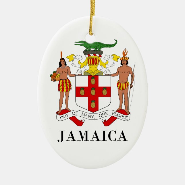 JAMAIKA - Symbol/Wappen/Flagge/Farben/Emblem Keramik Ornament (Vorne)