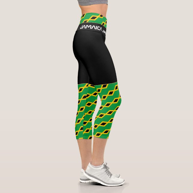 Jamaika und Jamaika Flag Mode, Fitness, Sport Capri Leggings (Rechts)