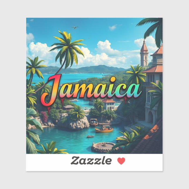Jamaika-Urlaub Aufkleber (Blatt)