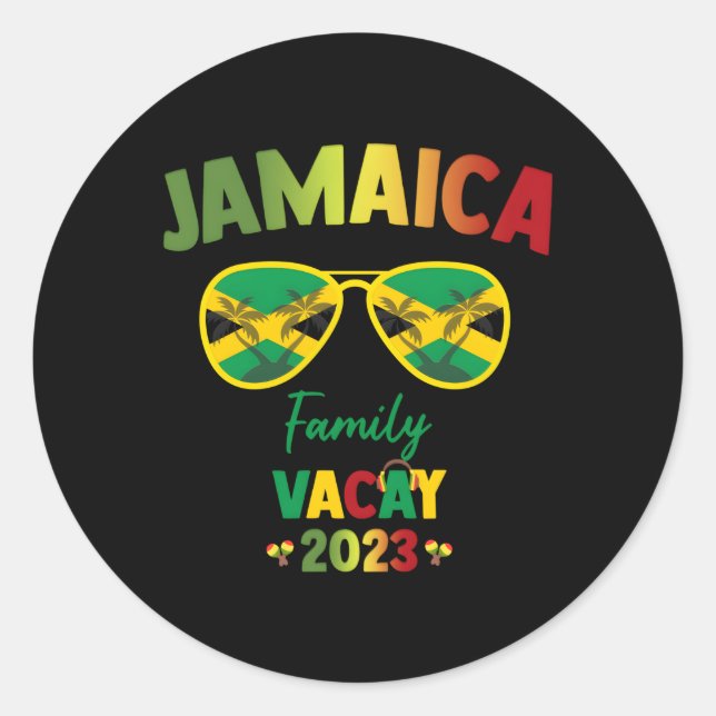 Jamaika Urlaubsreise 2023 Runder Aufkleber (Vorderseite)