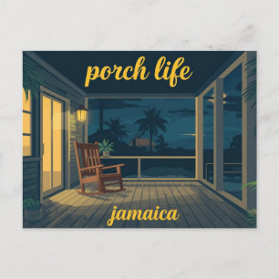 Jamaika Veranda Leben Abend Postkarte