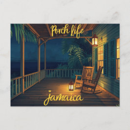 Jamaika Veranda Leben Abend  Postkarte