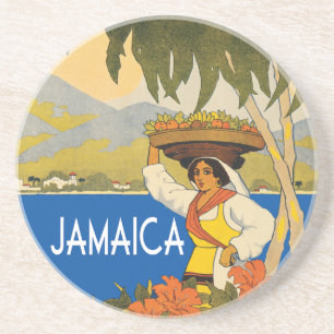Jamaika Vintage-Reiseillustration im Stil der Verg Getränkeuntersetzer