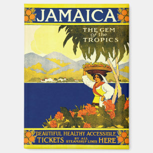 Jamaika, Vintage Travel Poster Magnet