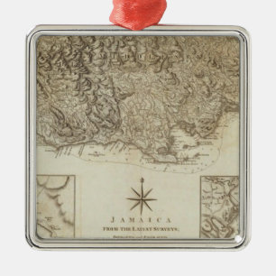 Jamaika von den spätesten Übersichten Silbernes Ornament