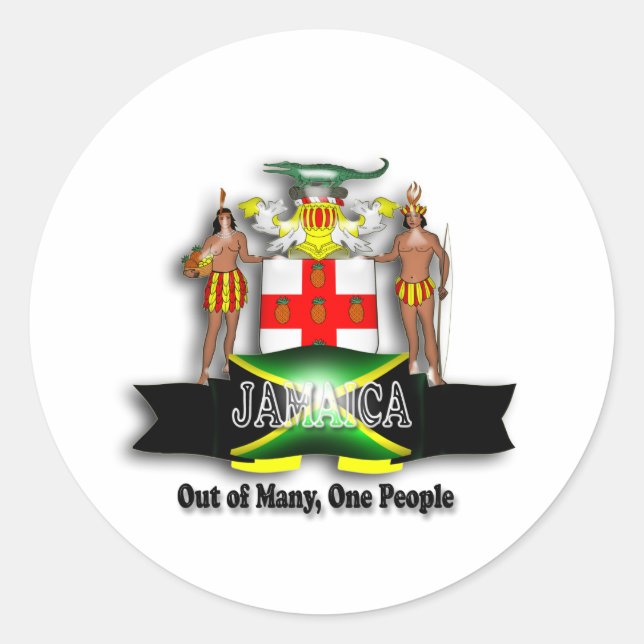 Jamaika-Wappen-Aufkleber Runder Aufkleber (Vorderseite)