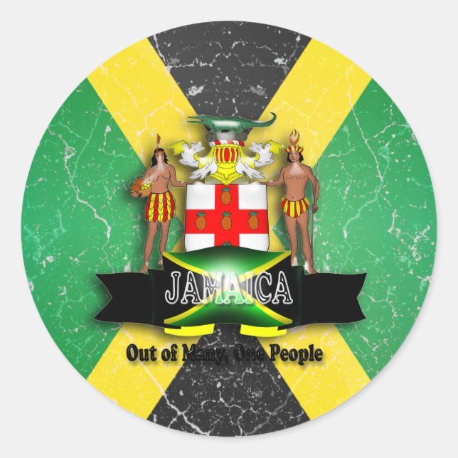 Jamaika-Wappen-Aufkleber Runder Aufkleber (Vorderseite)