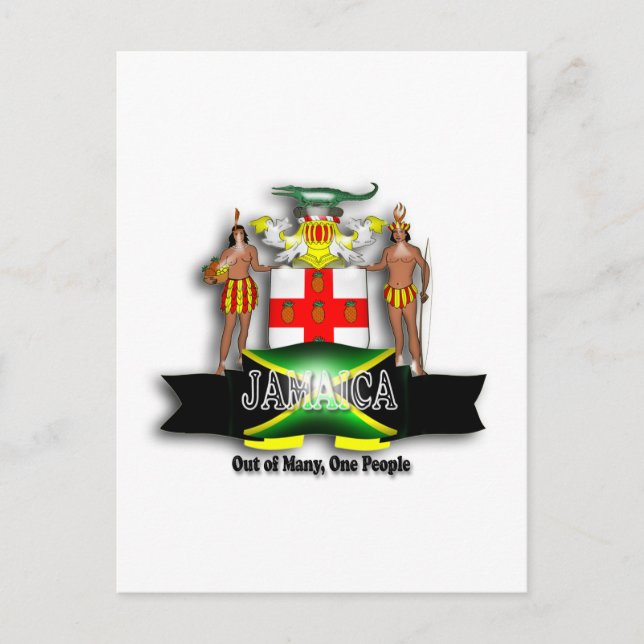 Jamaika-Wappen Postkarte (Vorderseite)