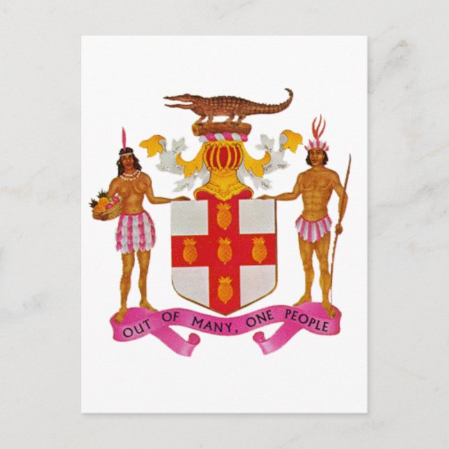 Jamaika-Wappen Postkarte (Vorderseite)