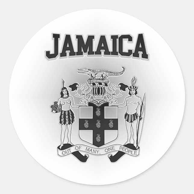 Jamaika-Wappen Runder Aufkleber (Vorderseite)