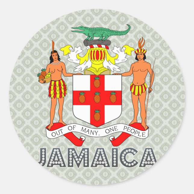 Jamaika-Wappen Runder Aufkleber (Vorderseite)