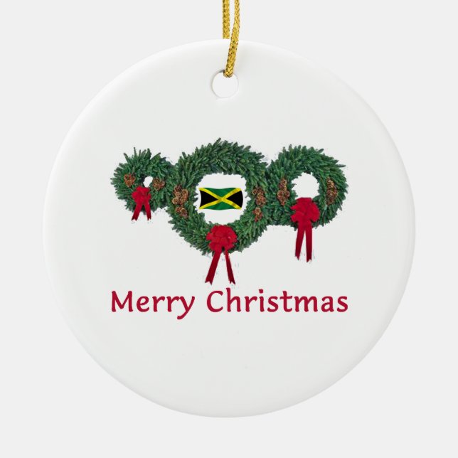 Jamaika-Weihnachten 2 Keramikornament (Vorne)