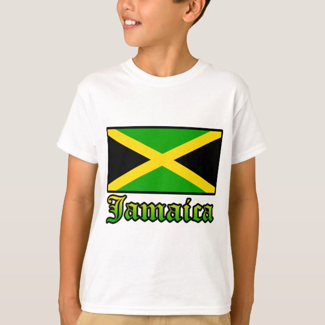 Jamaikaflagge, -SCHWARZES, -GRÜN und -GELB T-Shirt (Vorderseite)