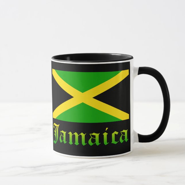 Jamaikaflagge, -SCHWARZES, -GRÜN und -GELB Tasse (Rechts)
