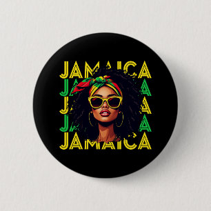 Jamaikanerin Jamaika Flagge Proud Jamaikanische Fr Button