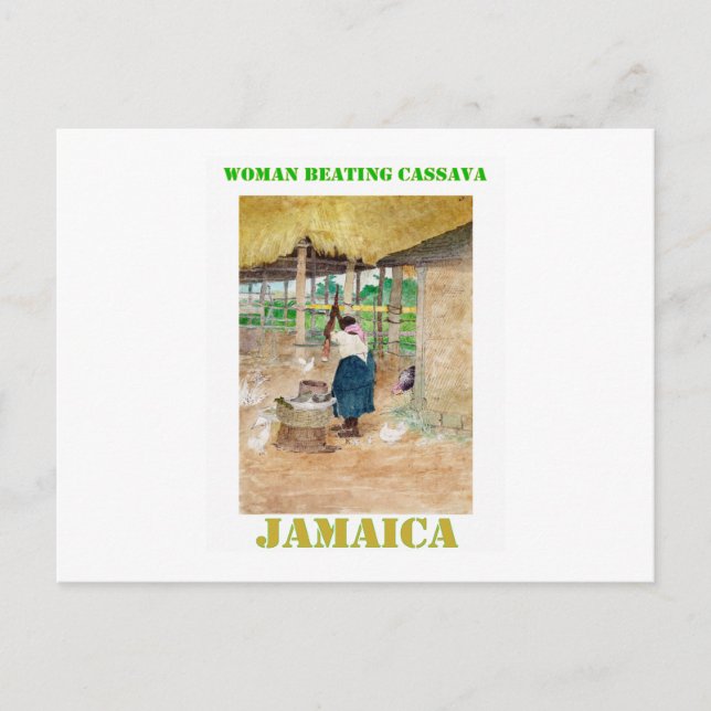 Jamaikanerinnen schlagen Cassava Postkarte (Vorderseite)