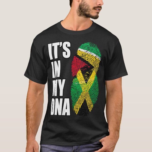 Jamaikanisch-guyanischer Mix-DNA-Flaggenstaat T-Shirt (Vorderseite)