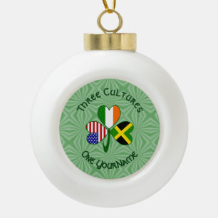 Jamaikanisch Irisch Amerikanische Kleeblattflagge Keramik Kugel-Ornament