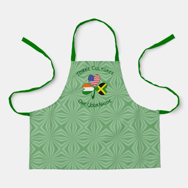 Jamaikanisch Irish USA Flags Kleeblatt Personalisi Schürze (Vorderseite)