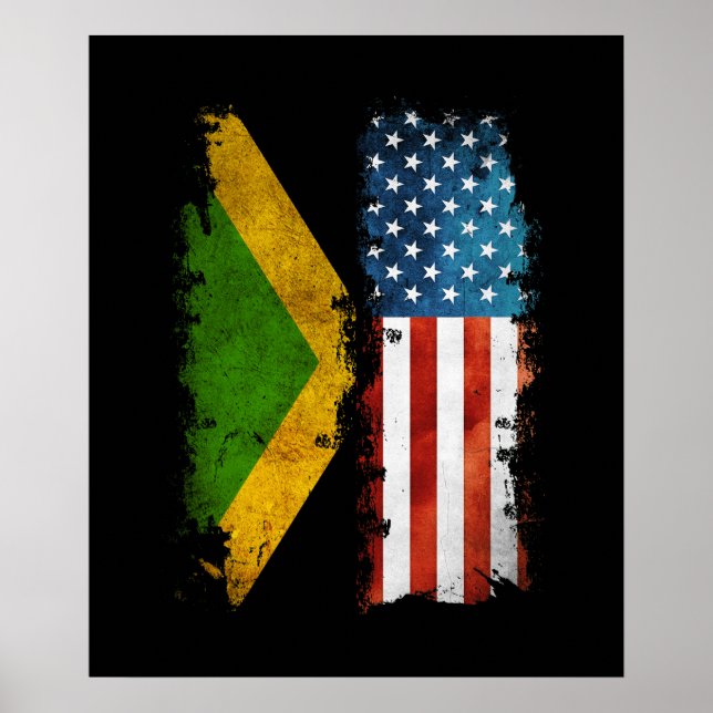 Jamaikanische amerikanische Flagge Jamaika USA Poster (Vorne)