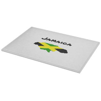 jamaikanische Flag-Karte mit gestempeltem Schneidb Schneidebrett