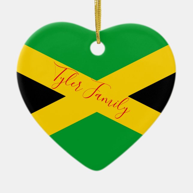 Jamaikanische Flag| personalisierte Keramik Ornament (Vorne)