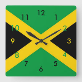 jamaikanische Flag-Uhr Quadratische Wanduhr