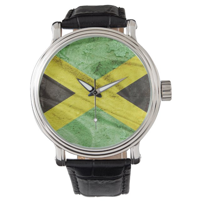 Jamaikanische Flagge Armbanduhr (Vorderseite)