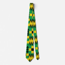 jamaikanische Flagge Bright Geometric Gemustert Krawatte