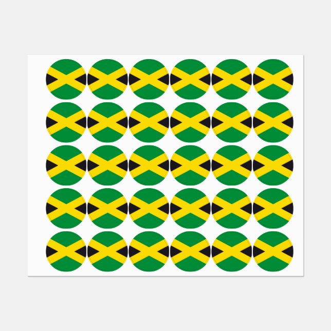 Jamaikanische Flagge Etiketten (Blatt)