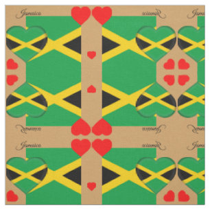 Jamaikanische Flagge Fabric & Jamaica Herzmode Stoff