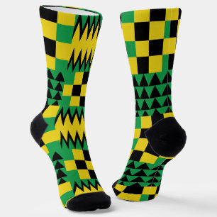 jamaikanische Flagge farbig geometrisch Gemustert Socken