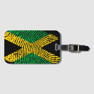 jamaikanische Flagge Fingerprint Gepäckanhänger