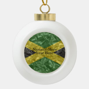 Jamaikanische Flagge - gekrümmt Keramik Kugel-Ornament