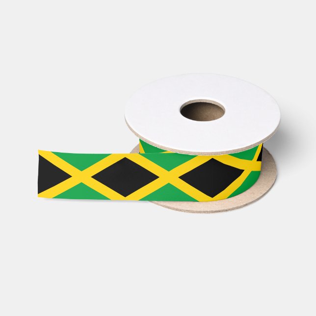 jamaikanische Flagge Gemustert Satinband (Spule)