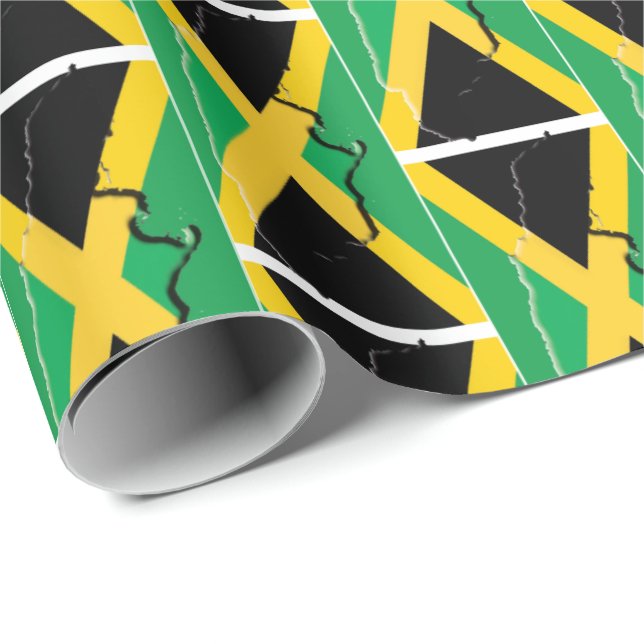 jamaikanische Flagge Geschenkpapier (Rolleneckpunkt)
