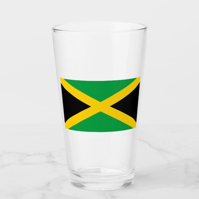 jamaikanische Flagge Glas (Vorderseite)