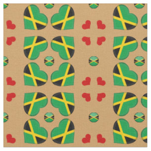 Jamaikanische Flagge & Jamaika Herz / Modefabrik Stoff