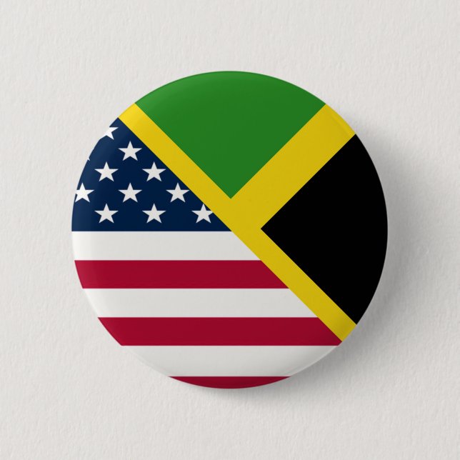 jamaikanische Flagge | Jamaika Vereinigtes Staaten Button (Vorderseite)